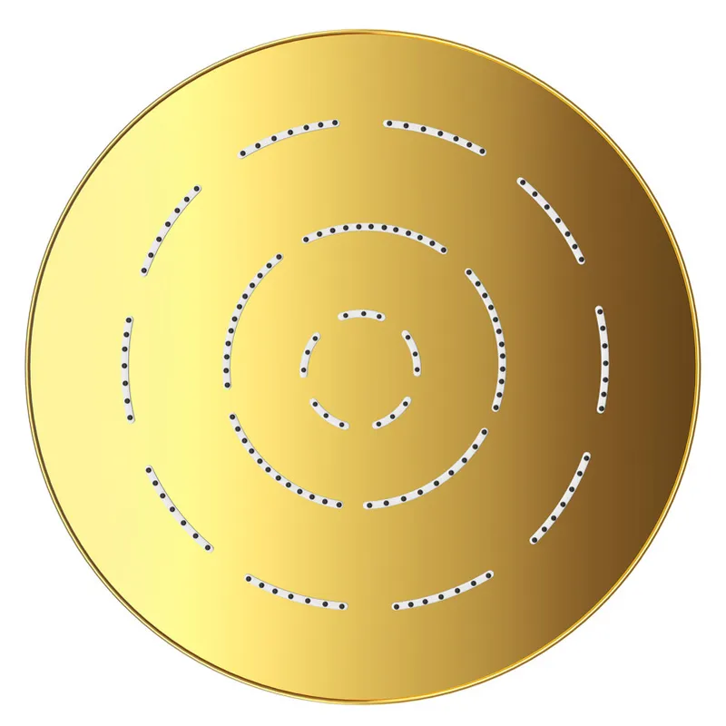 Jaquar Gold Bright PVD Maze Overhead Shower 200mm Round Single Flow in Gold Bright