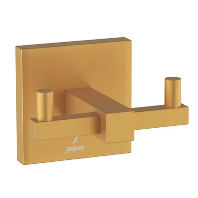 Jaquar Gold Matt PVD Kubix Prime Double Robe Hook in Gold Matt