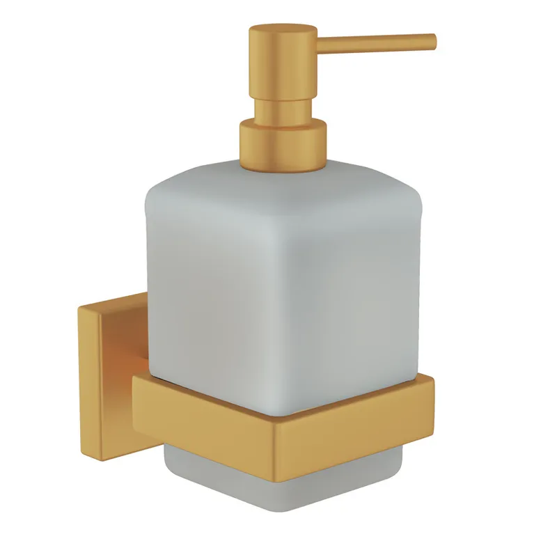 Jaquar Gold Matt PVD Kubix Prime Soap Dispenser in Gold Matt