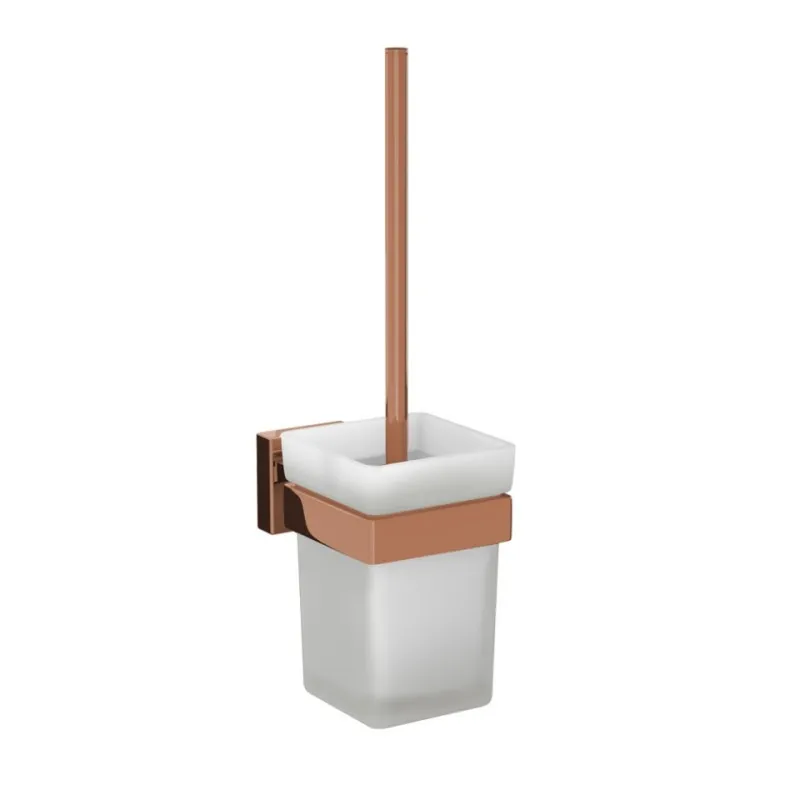 Jaquar Gold Matt PVD Kubix Prime Toilet Brush Holder in Gold Matt