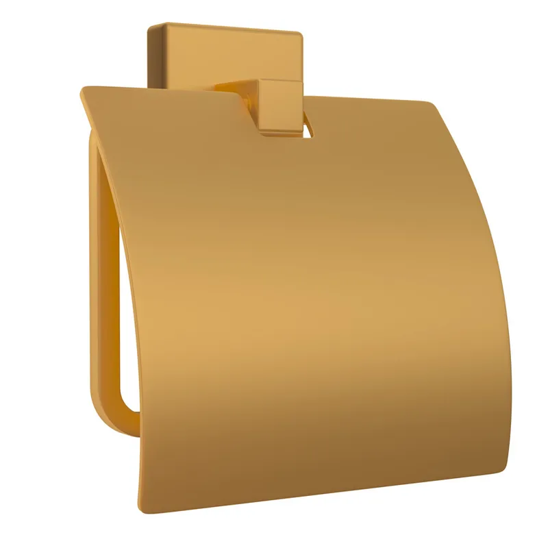 Jaquar Gold Matt PVD Kubix Prime Toilet Paper Holder in Gold Matt