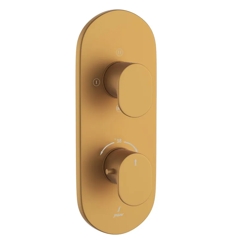 Jaquar Gold Matt PVD Opal Prime Aquamax 3 Outlet Thermostatic Shower Mixer in Gold Matt
