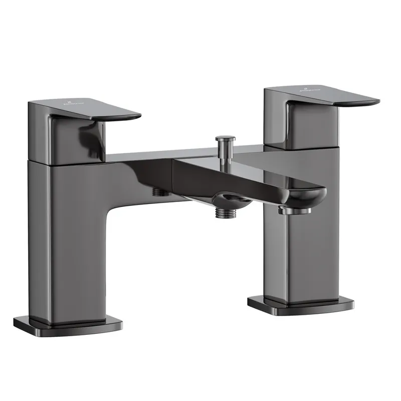 Jaquar Kubix Black Chrome H Type Bath and Shower Mixer in Black Chrome