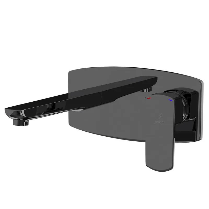 Jaquar Kubix Black Chrome Prime 2 Hole Wall Mounted Basin Mixer in Black Chrome