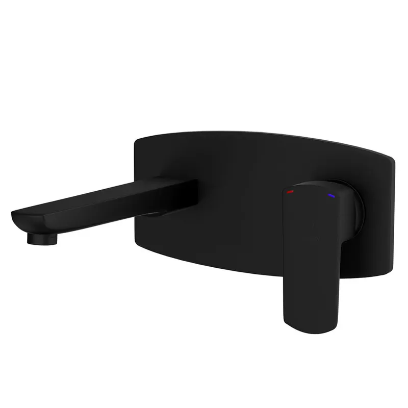 Jaquar Kubix Black Matt Prime 2 Hole Wall Mounted Basin Mixer in Black Matt