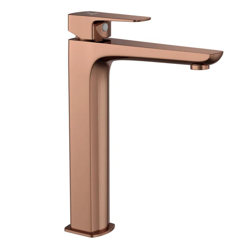 Jaquar Kubix Prime Blush Gold PVD Extended Mono Basin Mixer in Blush Gold