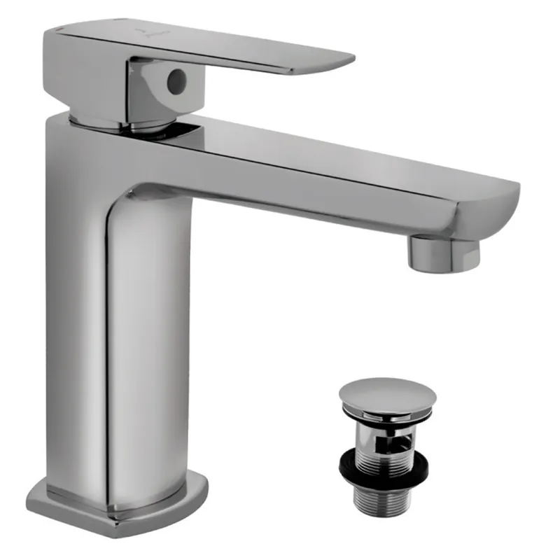 Jaquar Kubix Prime Chrome Mono Basin Mixer Includes Compatible click clack waste in Chrome
