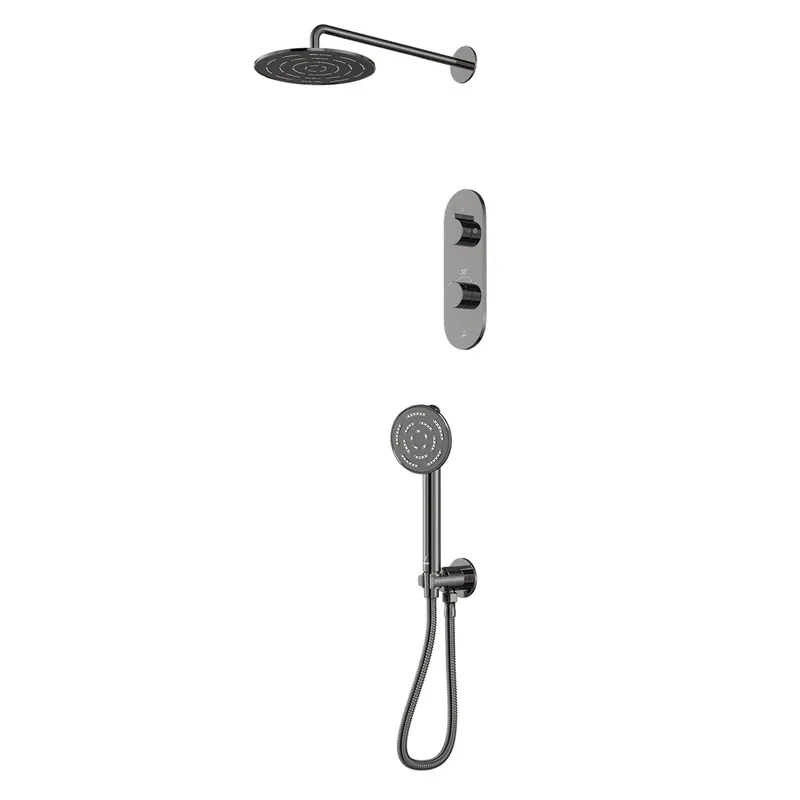 Jaquar Laguna Black Chrome Combo of Aquamax Thermostatic Shower mixer in Black Chrome