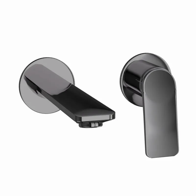 Jaquar Laguna Black Chrome Exposed Parts kit of Single Lever Basin Mixer Wall Mounted in Black Chrome