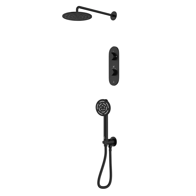 Jaquar Laguna Black Matt Combo of Aquamax Thermostatic Shower mixer in Black Matt