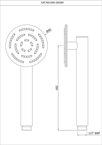 Technical drawing for Jaquar Laguna Black Chrome Combo of Aquamax Thermostatic Shower mixer