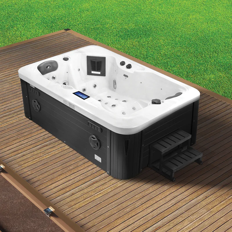 Jaquar Nuonvo SPA 2 seater, Shell Colour-Stunning White With Bluetooth, UV,LED Aromatherapy, in Dark Grey