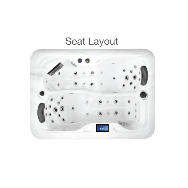 Technical drawing for Jaquar Nuonvo SPA 2 seater, Shell Colour-Stunning White With Bluetooth, UV,LED Aromatherapy,