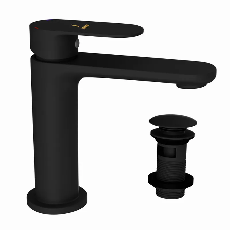 Jaquar Opal Black Matt Prime Mono Basin Mixer Includes Compatible click clack waste in Black Matt