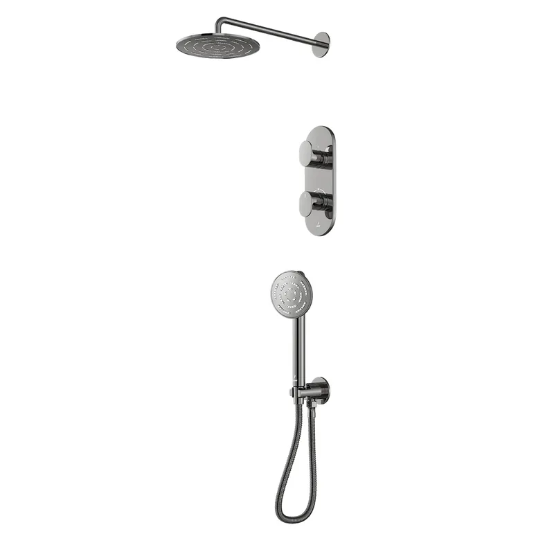 Jaquar Opal Prime Black Chrome Combo of Aquamax Thermostatic Shower mixer in Black Chrome