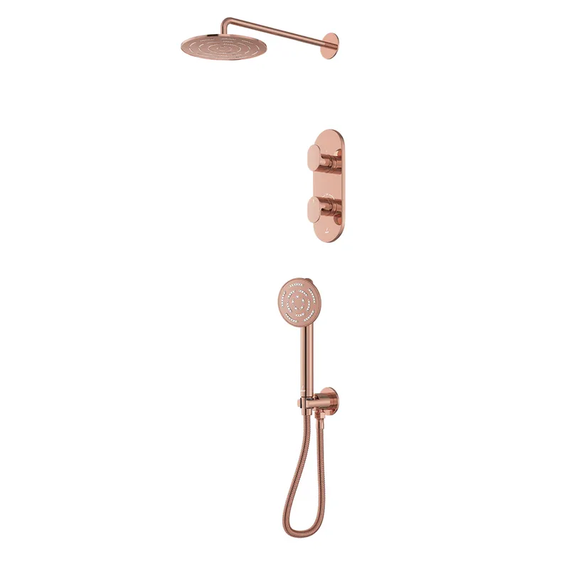 Jaquar Opal Prime Blush Gold PVD Combo of Aquamax Thermostatic Shower mixer in Blush Gold