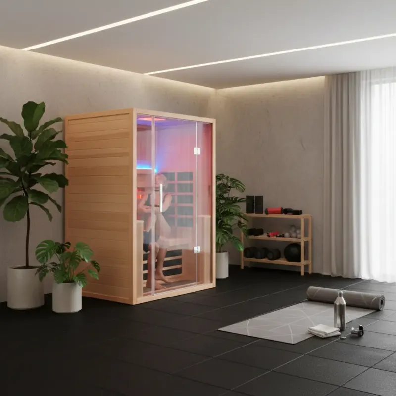 Jaquar Paire Sauna LED CLR LGT Infrared Heater in Hemlock - photograph 2