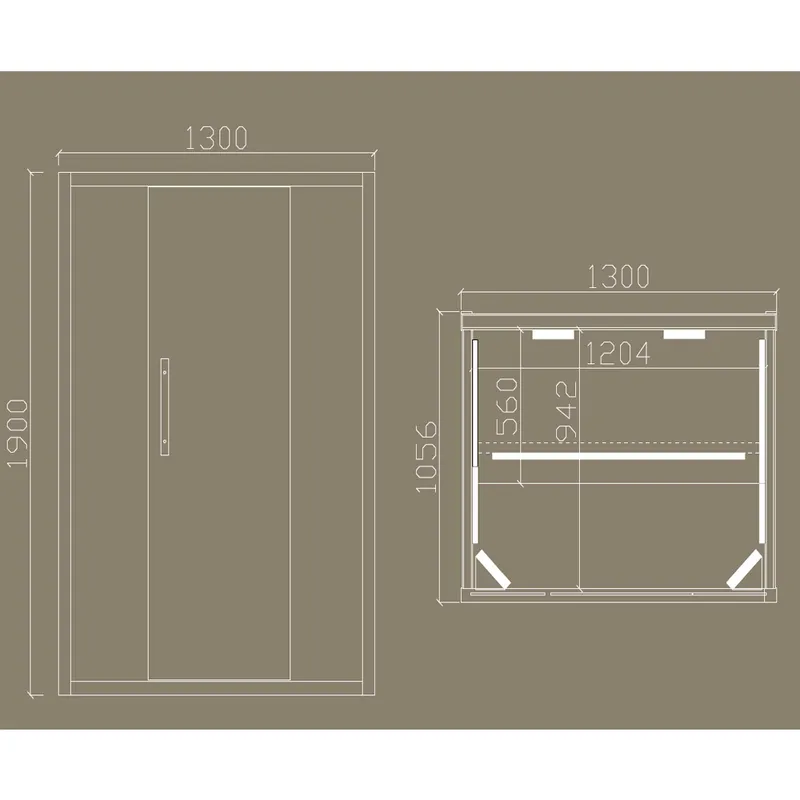 Technical drawing for Jaquar Paire Sauna LED CLR LGT Infrared Heater