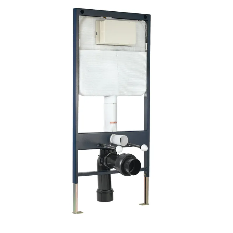 Jaquar Pneumatic Single Piece Slim In-wall Cistern with Floor Mounting Frame in White Gloss