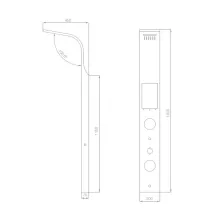 Technical drawing for Jaquar Selfy Shower Panel Stainless Steel Finish