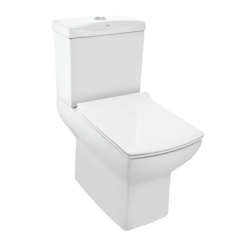 Jaquar White Lyric Bowl With Cistern For Coupled Toilet with UF Soft Close Slim Seat Cover in White Gloss