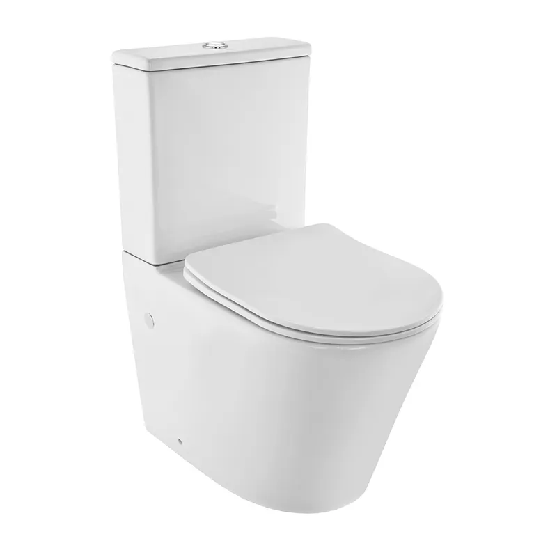Jaquar White Vignette Rimless Bowl With Cistern For Coupled Toilet With UF Soft Close Slim Seat Cover in White Gloss