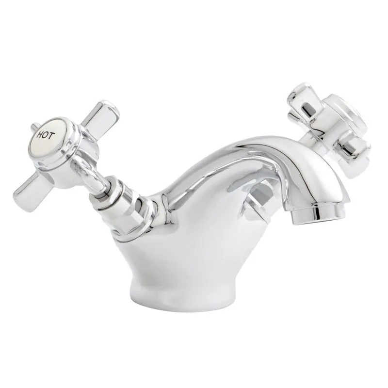 Klassique Traditional Chrome Mono Basin Mixer Tap With Click Waste in Chrome - photograph 2