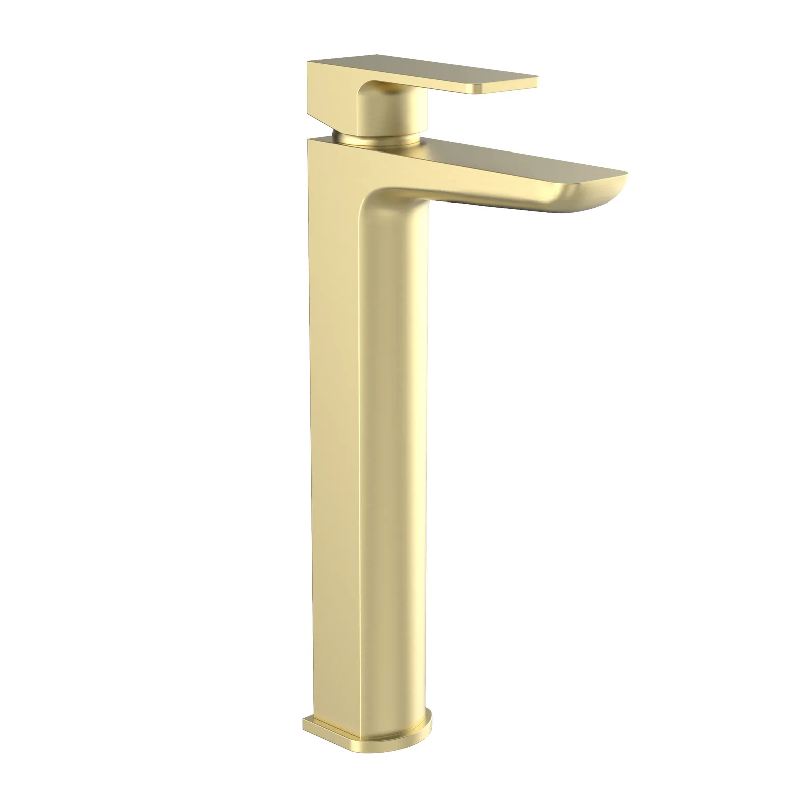 Kolt Brushed Brass Hi-Rise Mono Basin Mixer Tap in Brushed Brass