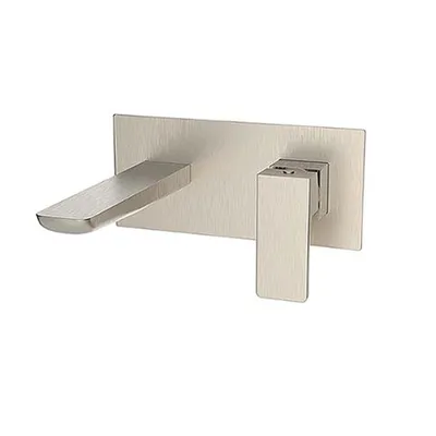 Kolt Brushed Nickel Wall Mounted Basin Mixer Tap in Brushed Nickel