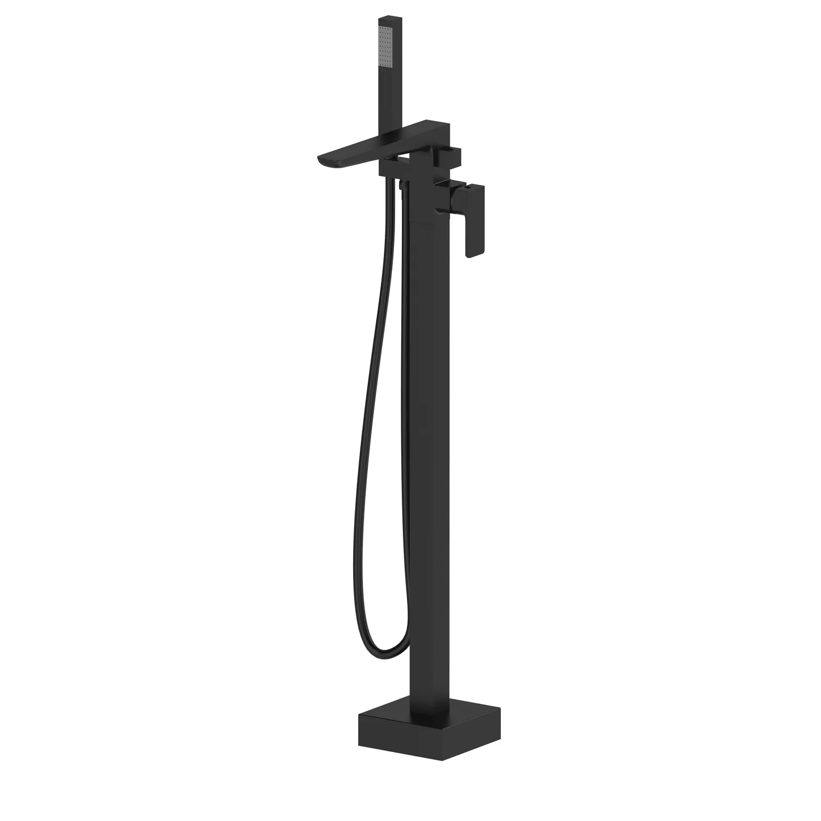 Kolt Matt Black Freestanding Bath Shower Mixer Tap in Black