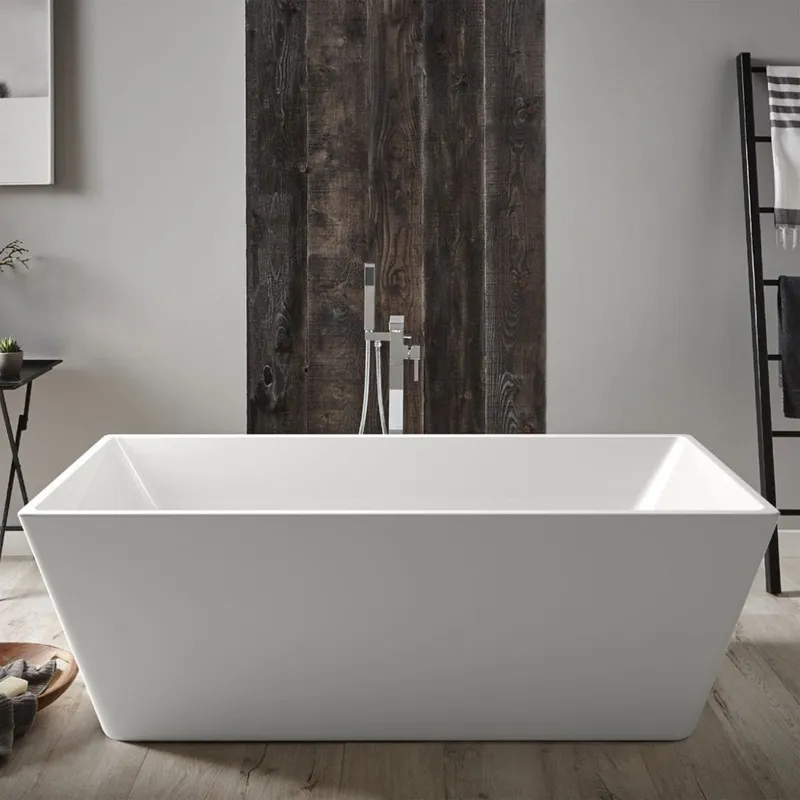 Kruze White Glossy Morden Freestanding Bath 1730x830mm in White Gloss
