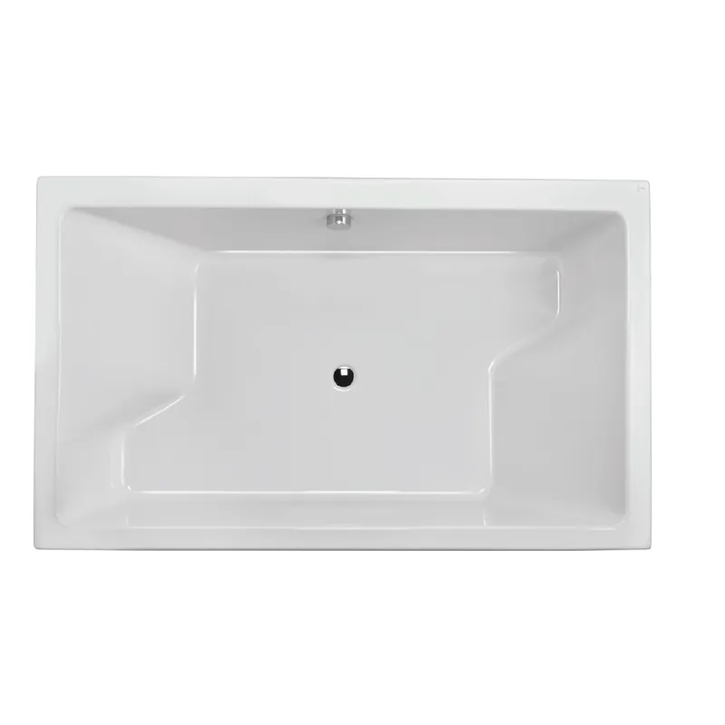 Kubix White Built-in Bathtub Large Super Deep Two-Person Inset Bath 1800X1100mm in White Gloss