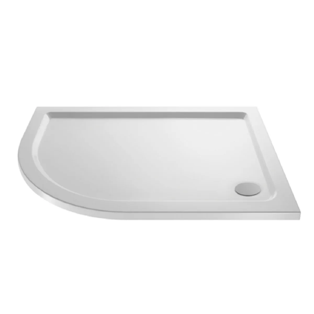 Left Hand OFF SET Quadrant White Shower Trays (1000 x 800mm) in White Gloss
