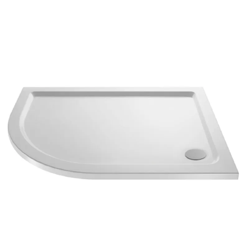 Left Hand OFF SET Quadrant White Shower Trays (1200 x 900mm) in White Gloss