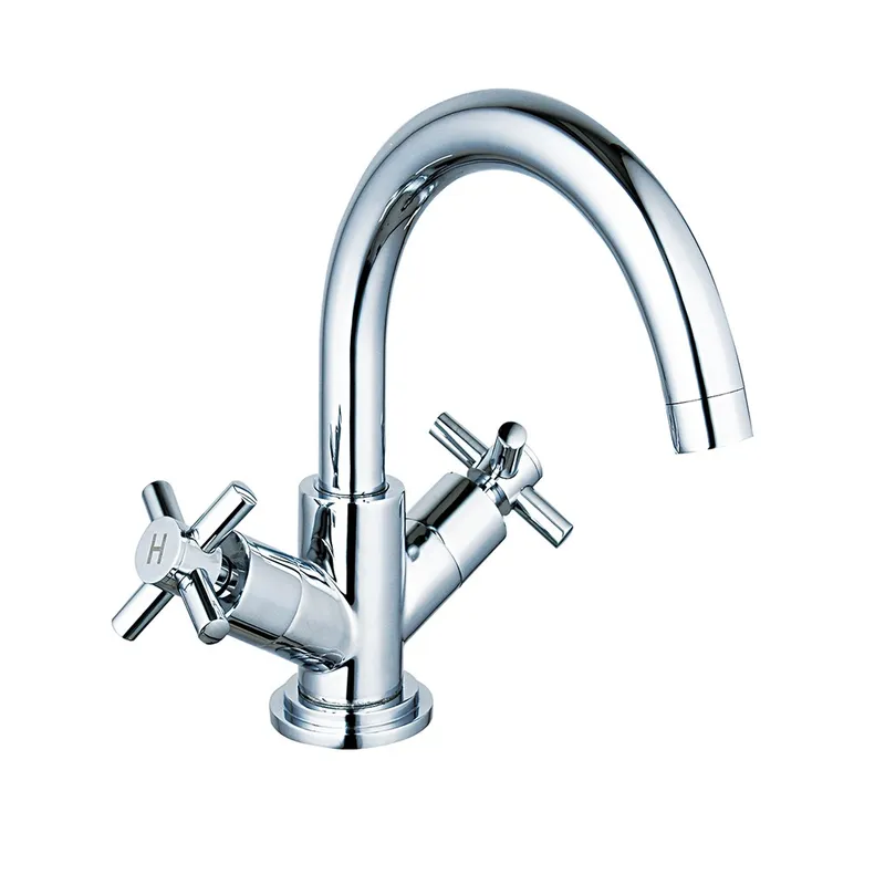 Lorient Dual Lever Basin Mixer With Basin Waste Chrome Plated in Chrome