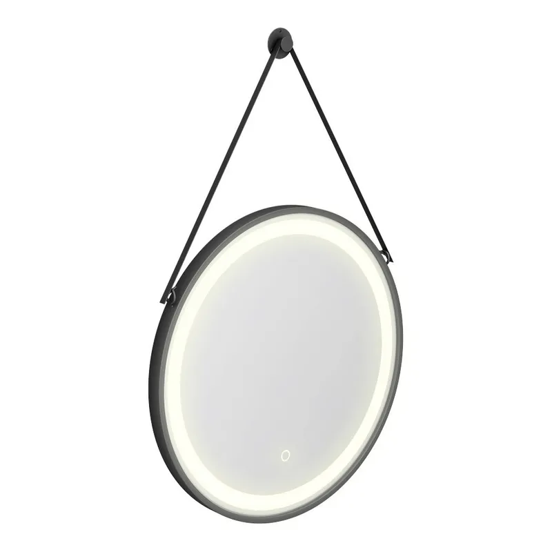 Lucia Black LED round Mirror-500 in Black