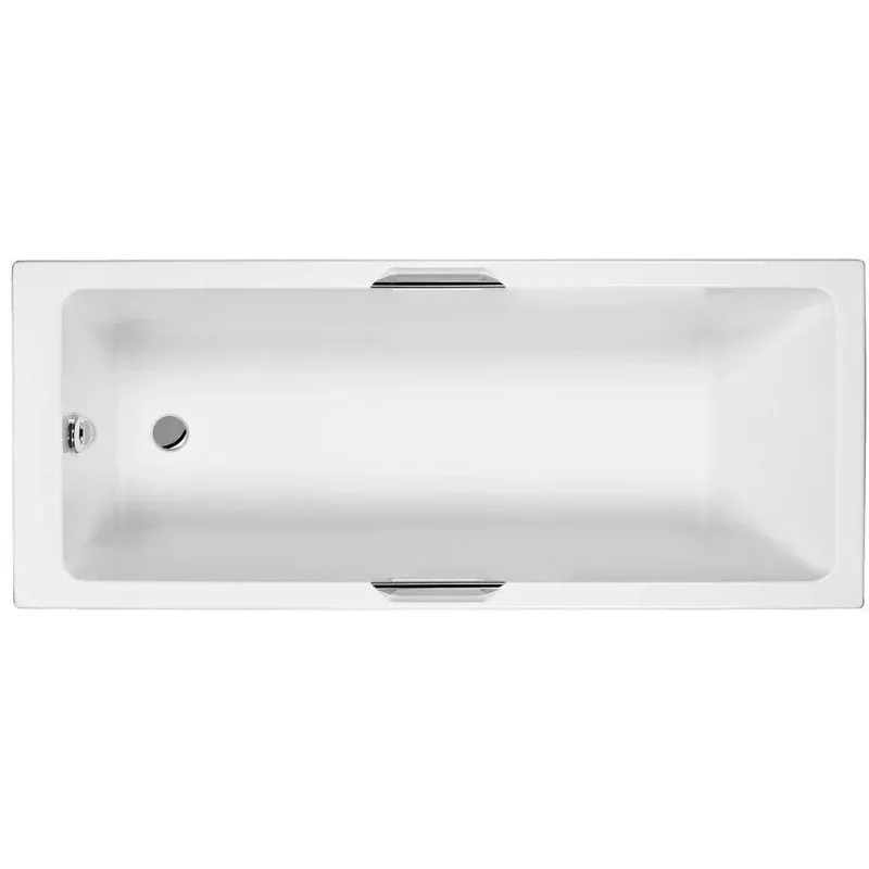 Luxe Gripped 1500x700mm Single Ended Bath with Legs in White Gloss