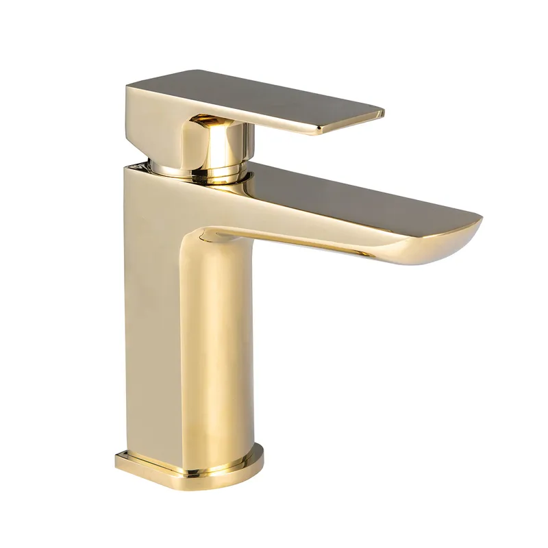 Messina Single Lever Basin Mixer Tap Brushed Gold in Brushed Gold