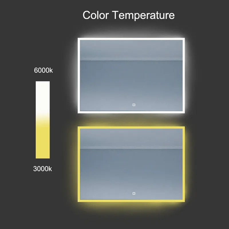 Technical drawing for Neon Led Mirror with Magnifying Mirror 800M