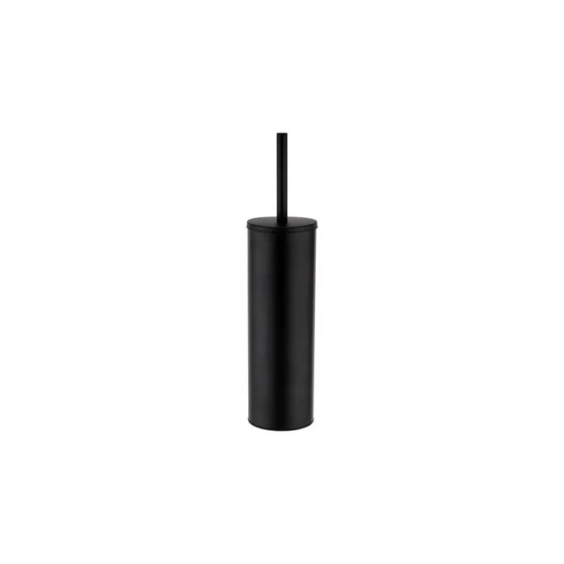 Nero Black Matt Round wall mounted toilet brush in Black Matt