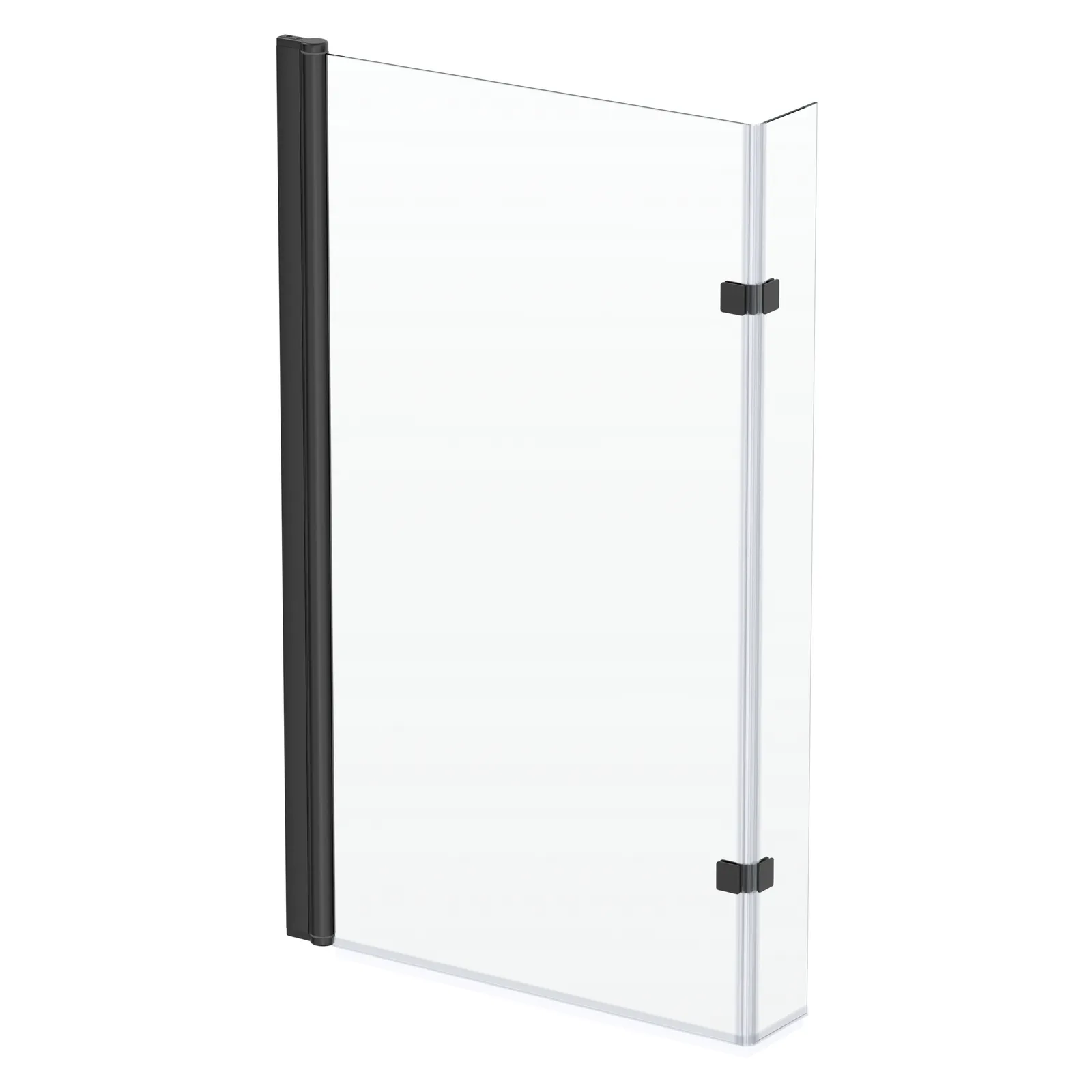Nero L Shaped 1000 x 1400mm Black Matt 6mm Bath Shower Screen With Extension panel in Black Matt - photograph 2