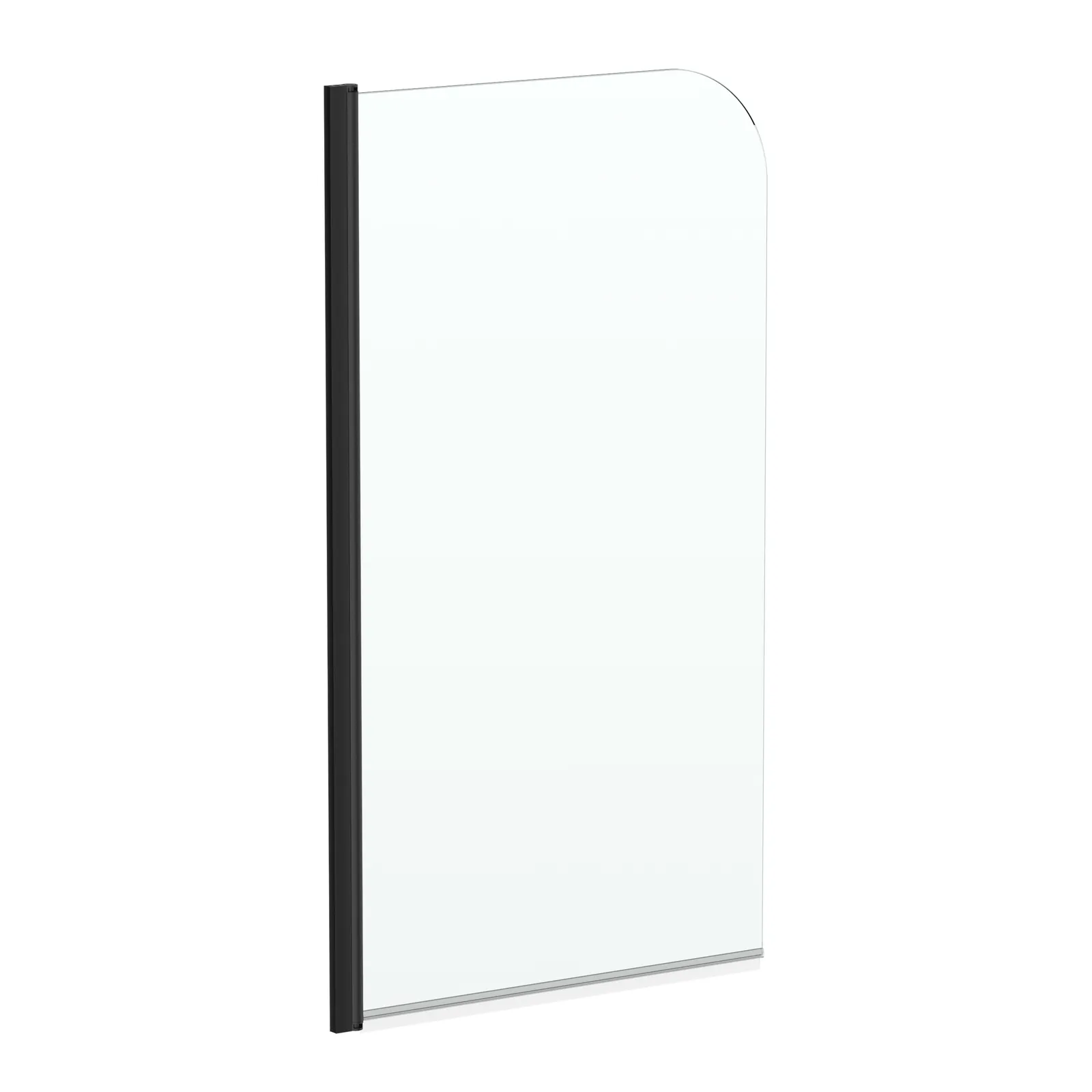 Nero Round 780 x 1400mm Black Matt 6mm Bath Shower Screen in Black Matt - photograph 2