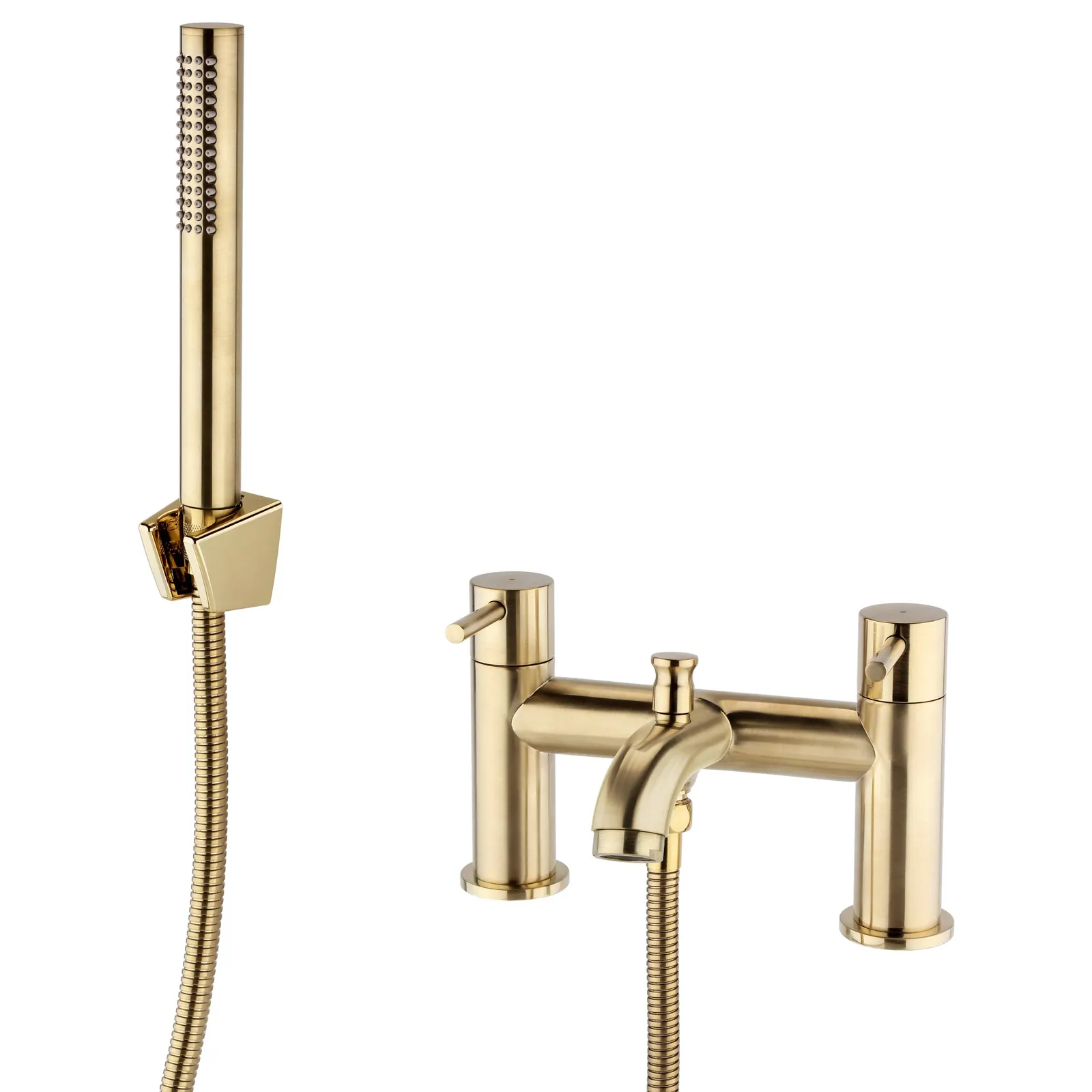 Ottone Brushed brass Bath Shower Mixer Tap in Brushed Brass