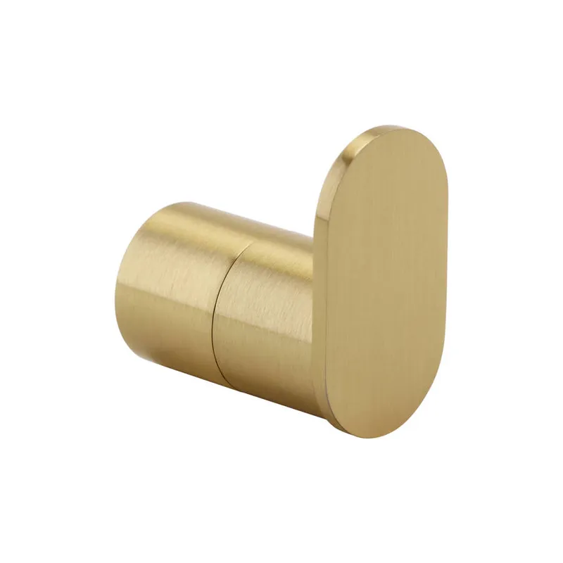Ottone Brushed Brass Robe Hook in Brushed Brass