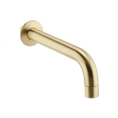 Ottone Brushed brass Wall Mounted Bath Spout in Brushed Brass