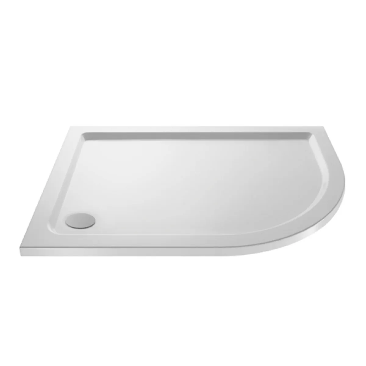 Right Hand OFF SET Quadrant White Shower Trays (1000 x 800mm) in White Gloss