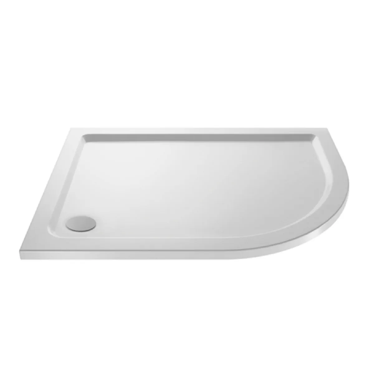 Right Hand OFF SET Quadrant White Shower Trays (1000 x 900mm) in White Gloss