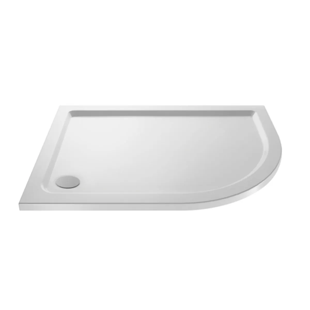 Right Hand OFF SET Quadrant White Shower Trays (900 x 760mm) in White Gloss