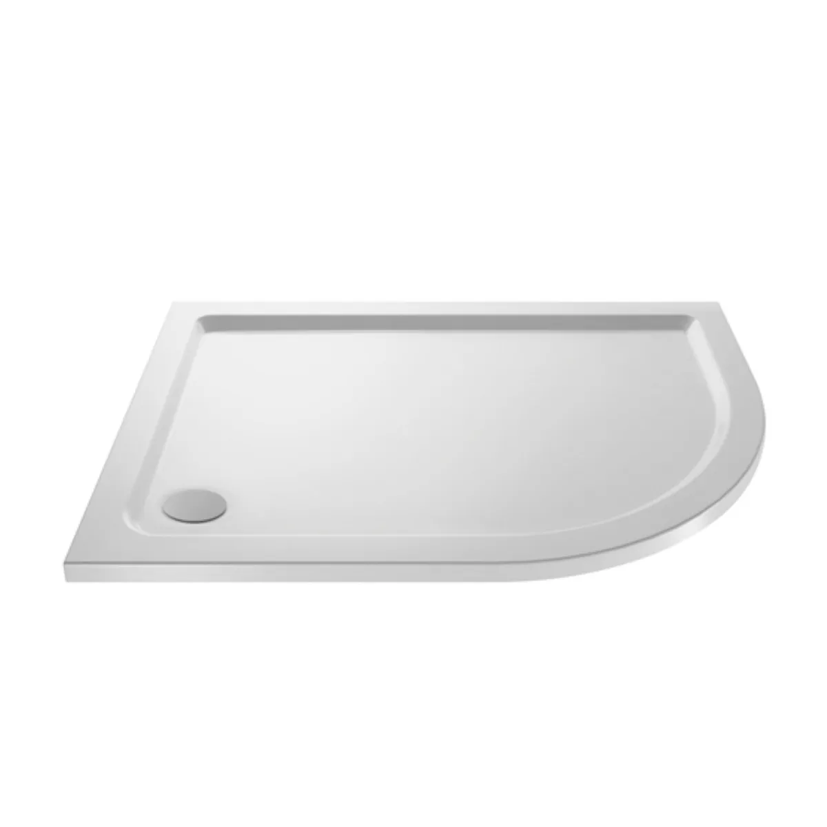 Right Hand OFF SET Quadrant White Shower Trays (900 x 800mm) in White Gloss