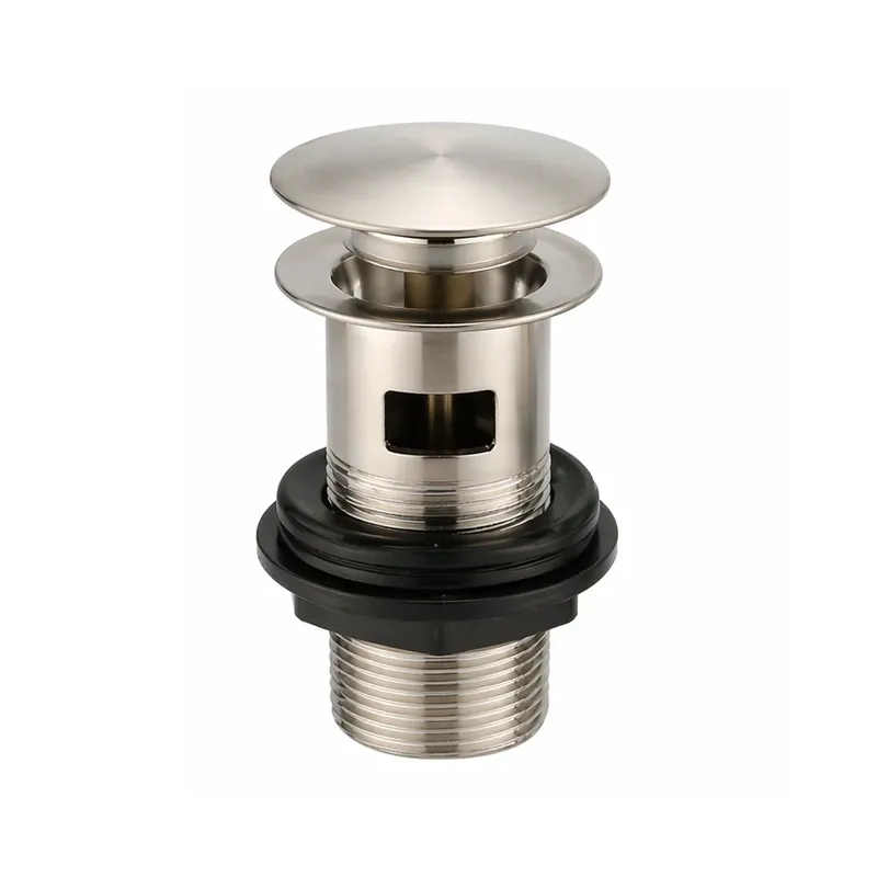Slotted Brushed Nickel Clicker Basin Waste in Brushed Nickel
